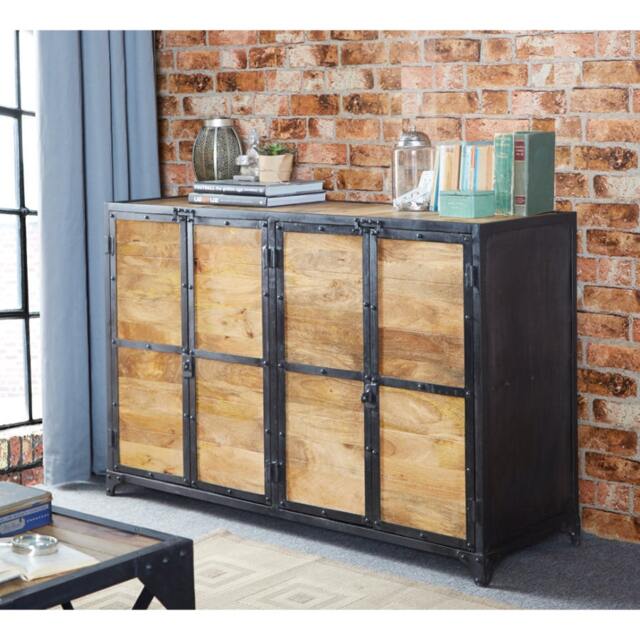 Rackhams Durin Vintage Up cycled Industrial Large Sideboard - Metal - 1 - image 1