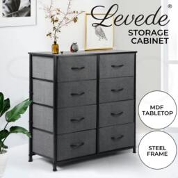 Rackhams Fabric Chest of 8 Drawers Storage Organizer Bedroom Home Furniture Unit - thumbnail 2