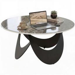 Rackhams Coffee Table Sintered Stone Top - Coffee Table - 80 x 80 x 40 cm - White - thumbnail 3