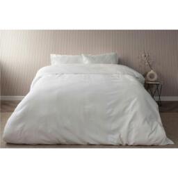 Rackhams Waffle Stripe Duvet Cover Set - Vanilla - Single - Vanilla - 100% Cotton - thumbnail 4