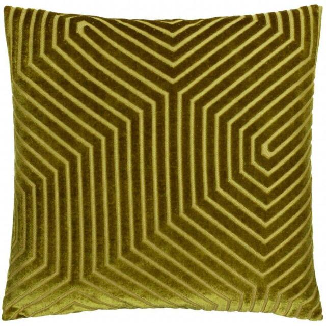 Rackhams Evoke Cut Cushion Cover - Olive - 45cm x 45cm - Olive - 100% Polyester - image 1