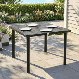 Rackhams Garden Table for 4 Person with 5.4cm Parasol Hole, Light Grey