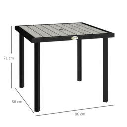 Rackhams Garden Table for 4 Person with 5.4cm Parasol Hole, Light Grey - thumbnail 6