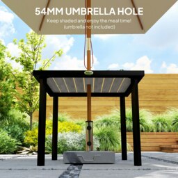 Rackhams Garden Table for 4 Person with 5.4cm Parasol Hole, Light Grey - thumbnail 5