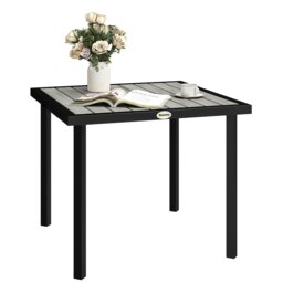 Rackhams Garden Table for 4 Person with 5.4cm Parasol Hole, Light Grey - thumbnail 2