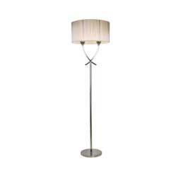 Rackhams Justina 2 Light Polished Chrome Floor Lamp with Silver Thread Shade - thumbnail 2