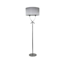 Rackhams Justina 2 Light Polished Chrome Floor Lamp with Silver Thread Shade - thumbnail 3