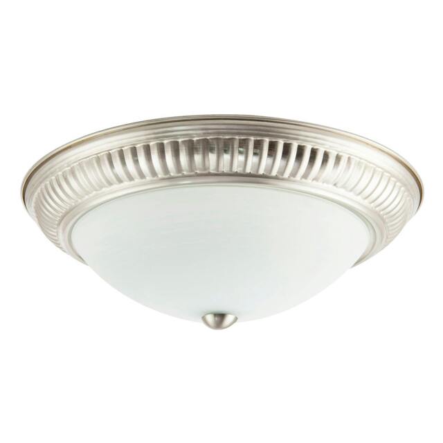 Rackhams Modern LED IP44 Flush Ceiling Light in Satin Nickel with Sensor - image 1