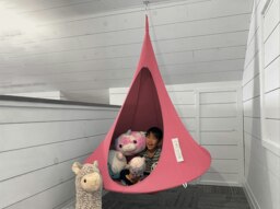 Rackhams Bebo Hanging Chair - Coral Rose - thumbnail 2
