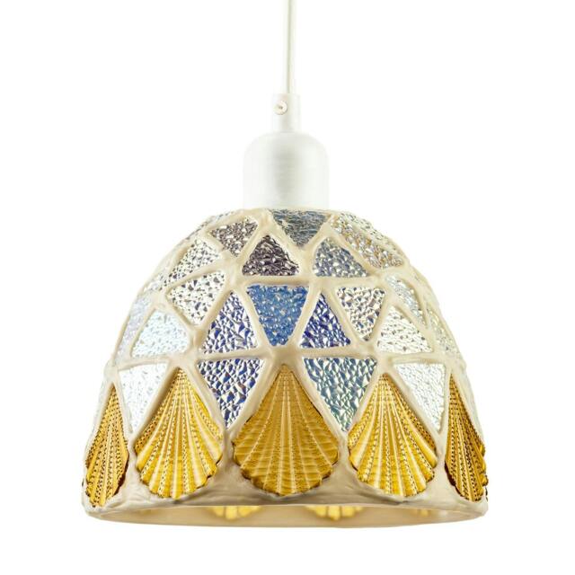 Rackhams Dome Shaped Pendant Ceiling Light Shade with Structured Mosaic Glass - image 1