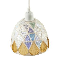 Rackhams Dome Shaped Pendant Ceiling Light Shade with Structured Mosaic Glass - thumbnail 3