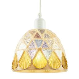 Rackhams Dome Shaped Pendant Ceiling Light Shade with Structured Mosaic Glass - thumbnail 2