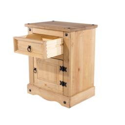 Rackhams Corona 1 Door & 1 Drawer Bedside Cabinet - grey wax - thumbnail 4