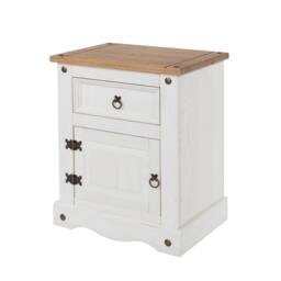 Rackhams Corona 1 Door & 1 Drawer Bedside Cabinet - grey wax - thumbnail 5