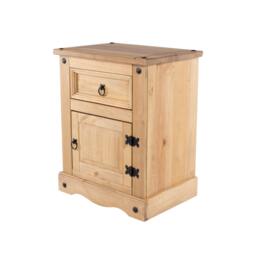 Rackhams Corona 1 Door & 1 Drawer Bedside Cabinet - grey wax - thumbnail 2