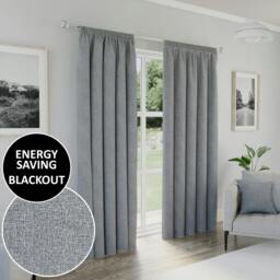 "Rackhams Dallas 100% Blackout Pencil Pleat Thermal Energy Saving Curtains - Ideal for Living Rooms & Bedrooms - Natural - 66"" (168cm) Width x 72"" (183cm) Drop" - thumbnail 2