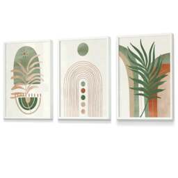Rackhams Sage Green Botanical Arches Set of 3 Framed Wall Art - 30x42cm (A3) - Light Grey - thumbnail 5