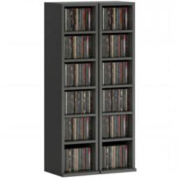 Rackhams Set of 2 CD Storage Units DVD Shelf with Adjustable Shelves - Rustic Brown - 2 - thumbnail 3