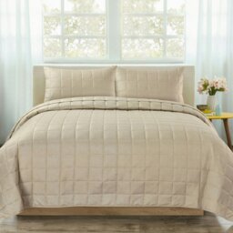 Rackhams Nolan Quilted Bedspread Set - Grey - Double - thumbnail 2