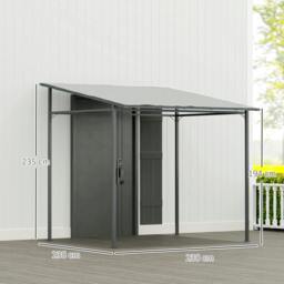 Rackhams 2.4 x 2.4 m Wall Mounted Pergola Gazebo, UPF30+, Light Grey - 1 - Pergola Gazebo - 238.0 - thumbnail 3