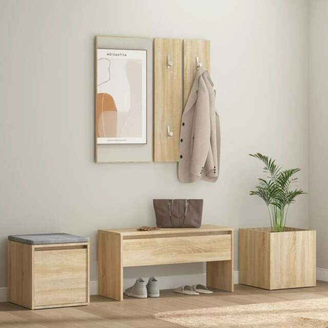 Rackhams Hallway Furniture Set Sonoma Oak Engineered Wood