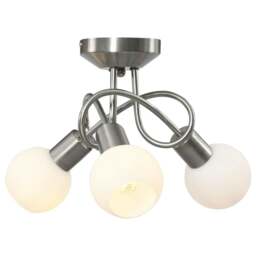Rackhams Ceiling Lamp with Ceramic Shades for 3 E14 Bulbs White Bowl - thumbnail 3