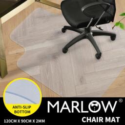 Rackhams Chair Mat for Carpet Office Hard Floor Protectors PVC Non Slip 120X90 - thumbnail 2