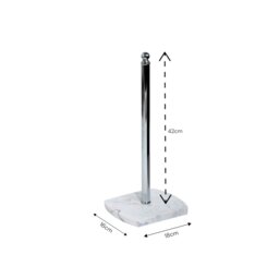 Rackhams Octavia White Marble & Chrome Spare Toilet Roll Holder - thumbnail 2