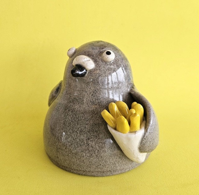 Rackhams Percy With The Chips – Handmade Pigeon Ornament - image 1