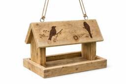 Rackhams Upcycled Illustrated Wooden Bird Feeder Size 30cm long x 20cm wide x 25cm high - thumbnail 4