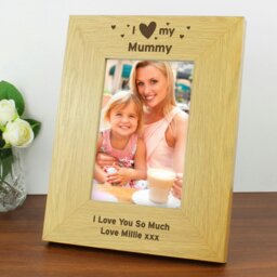 Rackhams Personalised Oak Finish 6x4 I Heart My Photo Frame - thumbnail 1