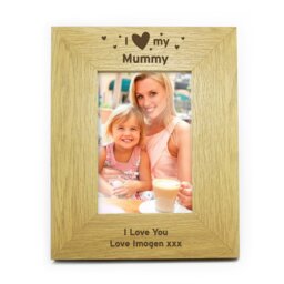 Rackhams Personalised Oak Finish 6x4 I Heart My Photo Frame - thumbnail 2