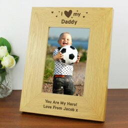 Rackhams Personalised Oak Finish 6x4 I Heart My Photo Frame - thumbnail 4