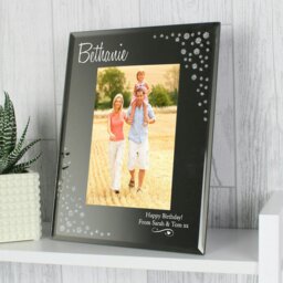Rackhams Personalised Swirls & Hearts Diamante 6x4 Glass Photo Frame - thumbnail 4