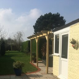 Rackhams Large Size Heavy Duty Double Pergola Complete DIY Kit - Quality Tanalised Timber - 4.8m - 4 Post - Bolt Down Plates - 2.4m - thumbnail 4