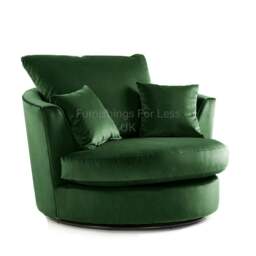 Rackhams Brooklyn Plush Velvet Swivel Chair - Grey - thumbnail 6