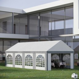 Rackhams 8 x 4m Party Tent, Marquee Gazebo with Sides, Windows and Double Doors - 797L x 397W x 310H cm - thumbnail 2