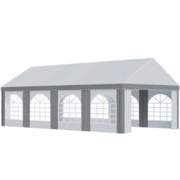 Rackhams 8 x 4m Party Tent, Marquee Gazebo with Sides, Windows and Double Doors - 797L x 397W x 310H cm - thumbnail 3