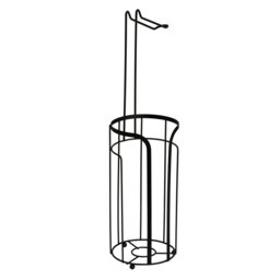 Rackhams Dante Black Toilet Roll Holder & Spare Paper Holder Combination - thumbnail 3