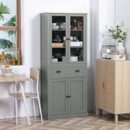 Rackhams Tall Kitchen Cupboard, 5-tier Storage Cabinet with Adjustable Shelves - thumbnail 2