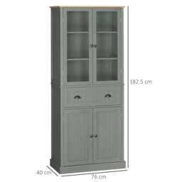 Rackhams Tall Kitchen Cupboard, 5-tier Storage Cabinet with Adjustable Shelves - thumbnail 6