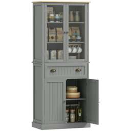 Rackhams Tall Kitchen Cupboard, 5-tier Storage Cabinet with Adjustable Shelves - thumbnail 3