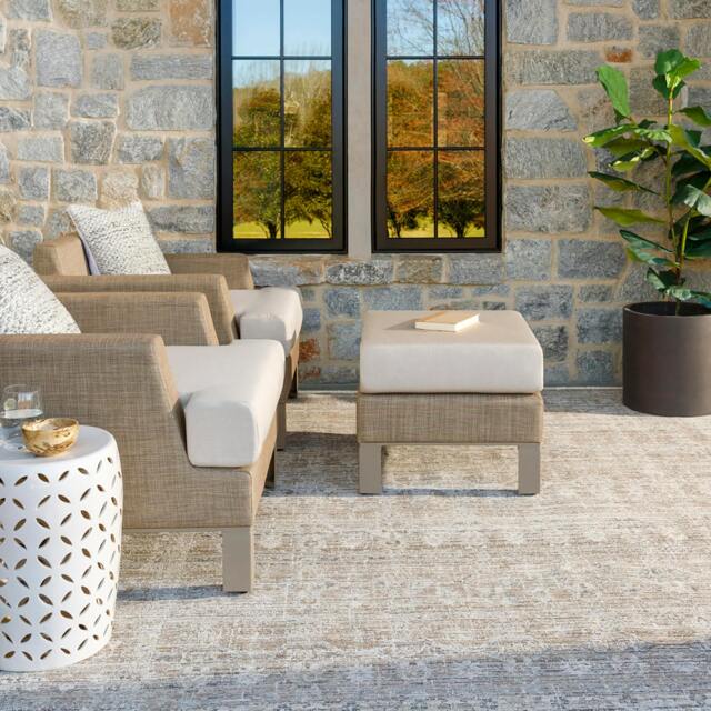 Rackhams Becki Owens Margaret-Washable Brown Grey Vintage Fringe In- & Outdoor Rug - 160 x 240 cm - image 1