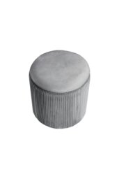 Rackhams Maegan Velvet Round Storage Footstool - Grey - thumbnail 4