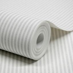 Rackhams Pinstripe Nursery Textured Wallpaper Grey - thumbnail 1