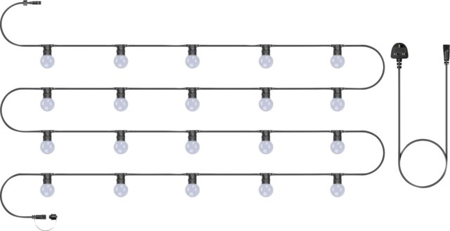 Rackhams Festoon Black Rubber IP65 10m/20x2w Cool White Opaque lamp - image 1