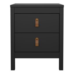 Rackhams Barcelona Bedside Table 2 drawers in Matt Black - Black - Manufactured wood - 1 - thumbnail 2