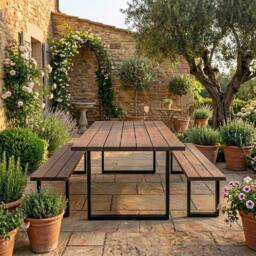 Rackhams Classic Outdoor Table - 200cm - Narrow - 80cm - Tulipwood - thumbnail 1