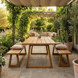 Rackhams Classic Outdoor Table - 200cm - Narrow - 80cm - Tulipwood - thumbnail 2