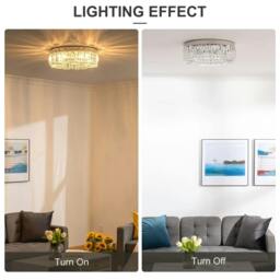 Rackhams Crystal Ceiling Light Modern Chandeliers Stainless Steel Pendant Lights with Crystal Decorations for Living Room Bedroom Dining Room Hall Silver - thumbnail 6